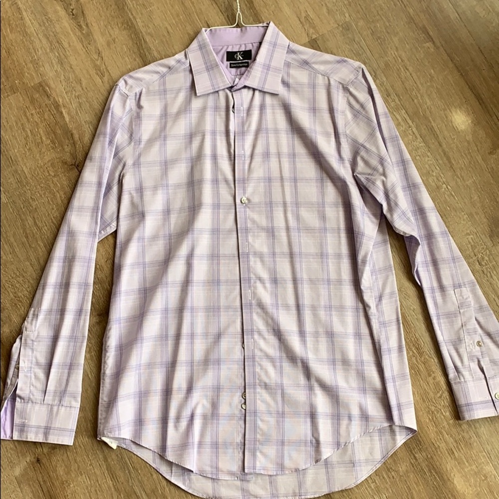 Light plaid purple dress shirt